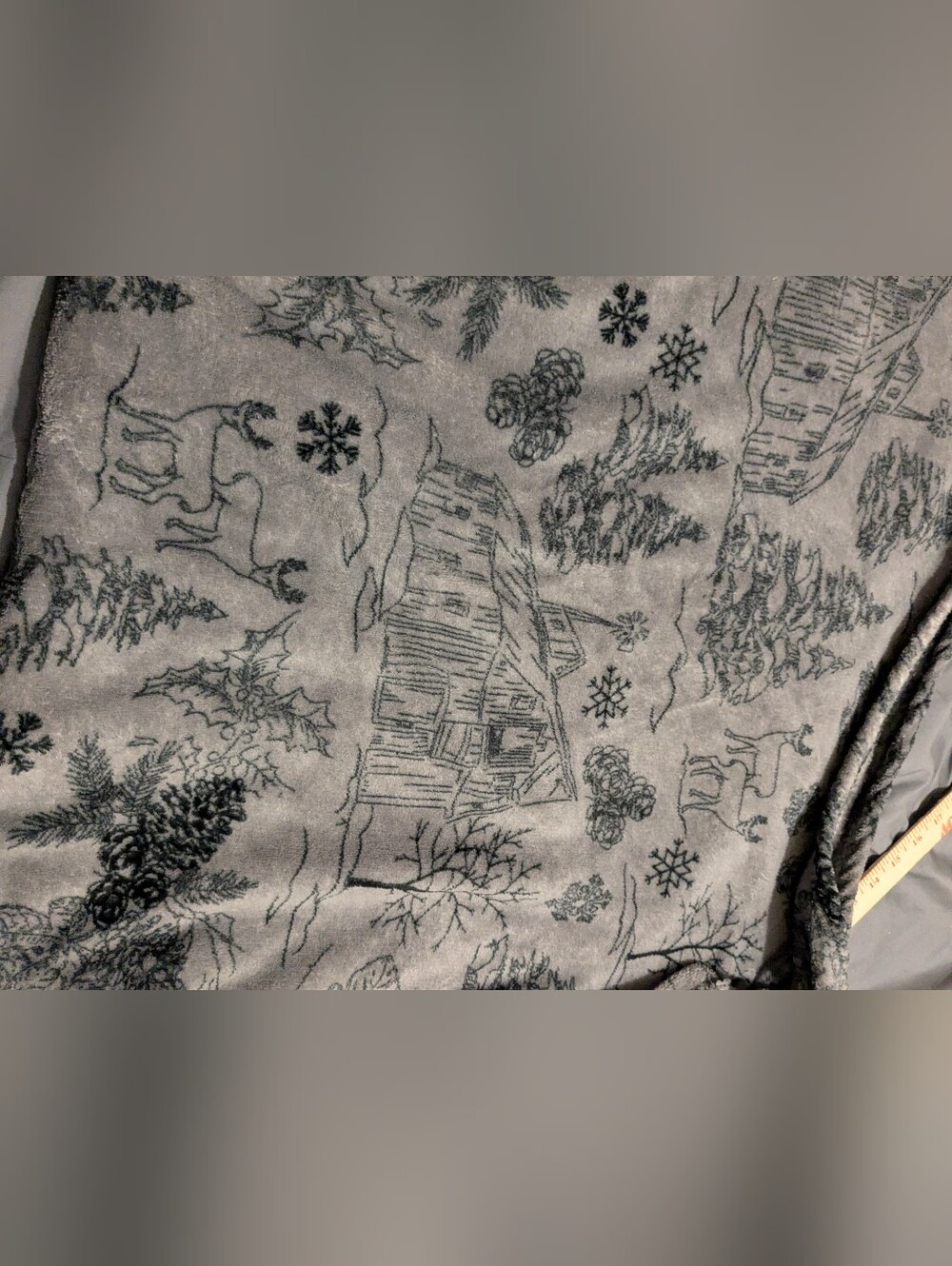 winter cottage blanket